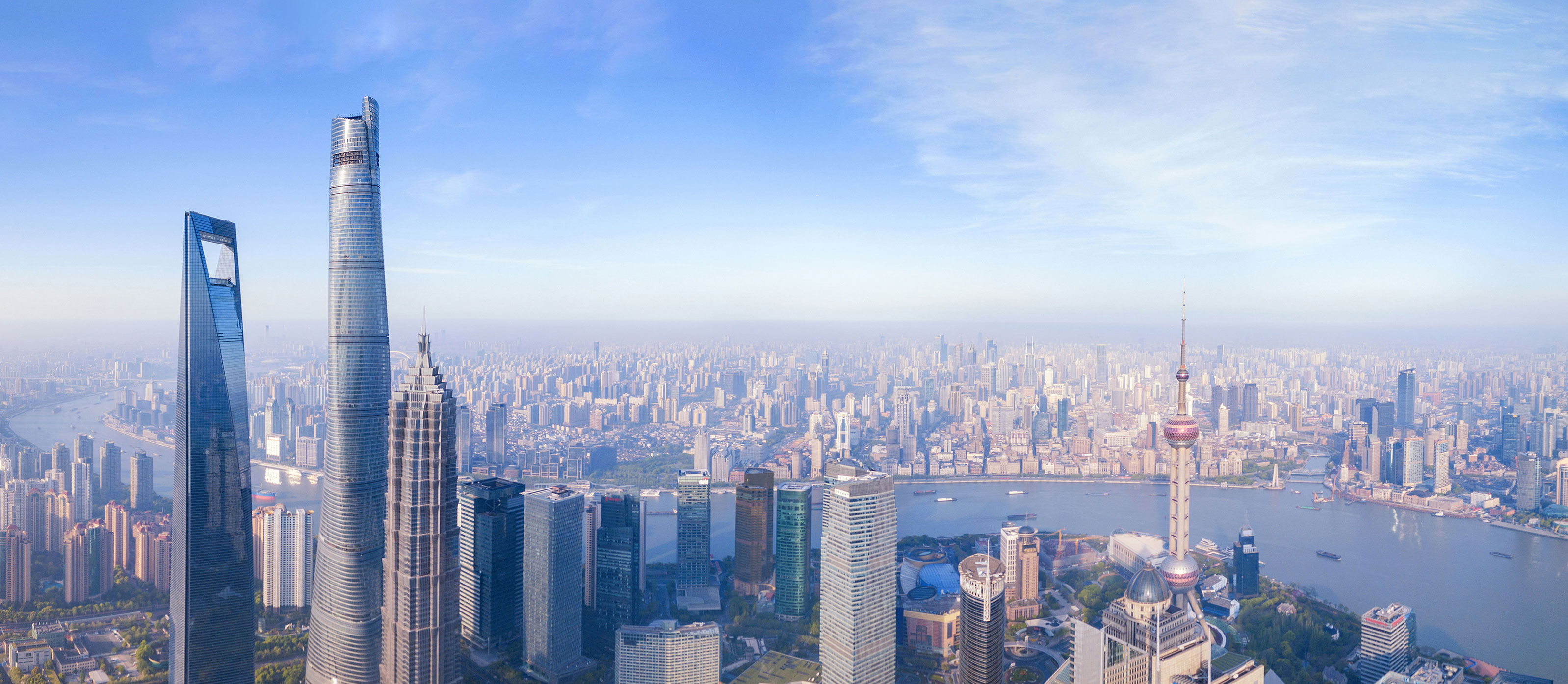 bian海市天线珍珠的空中景象亚洲智能城市的金融区和商业中心午时分Skycraper和TheBund附近的高楼大(企业商用).jpg